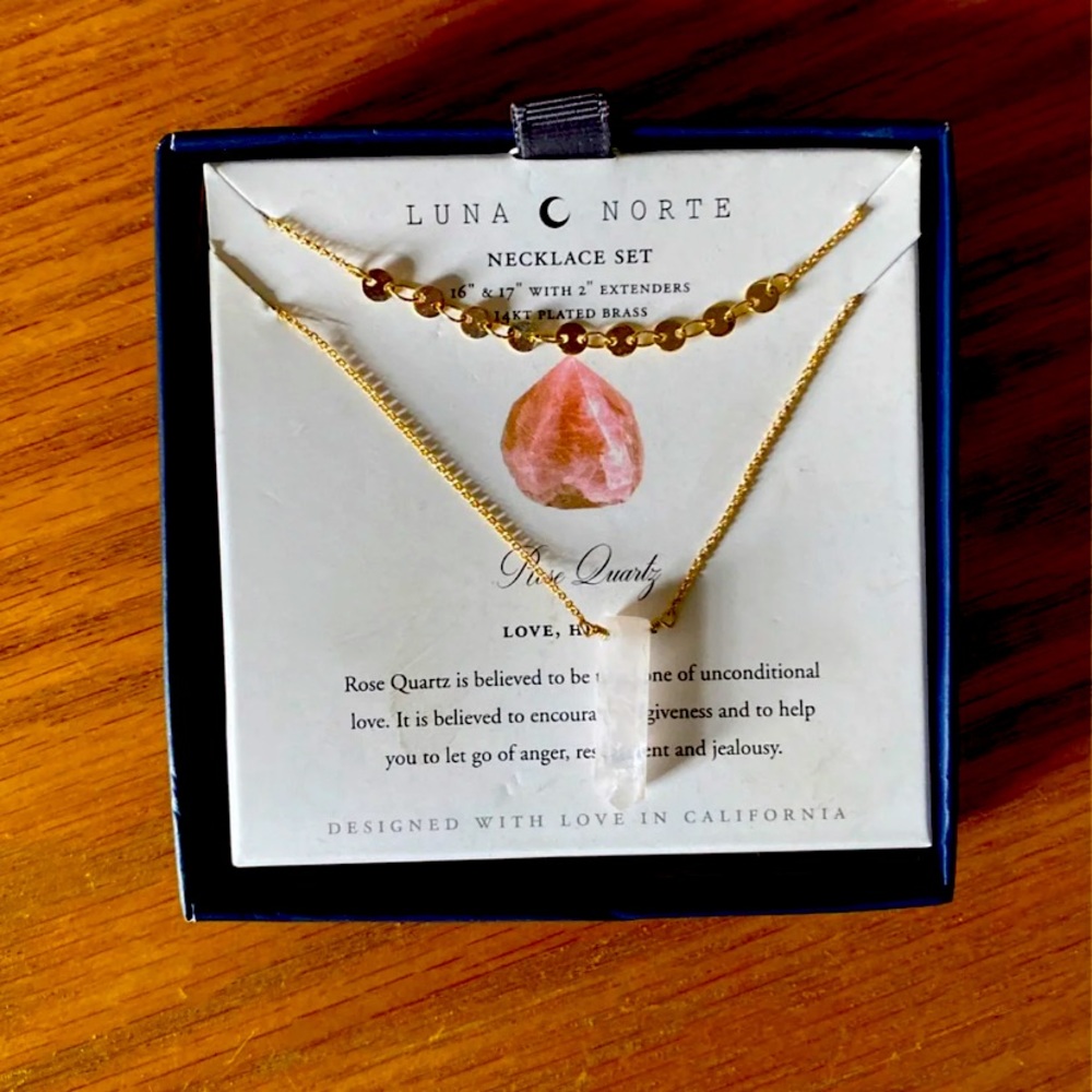 Luna Norte Rose Quartz Necklace Set